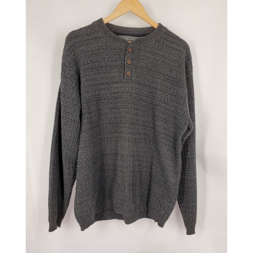 Oscar de la Renta 🐺 Gray Cotton Knit Sweater